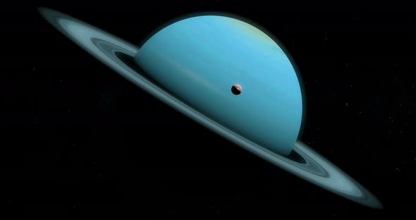 Ariel Orbiting Around Uranus Planet