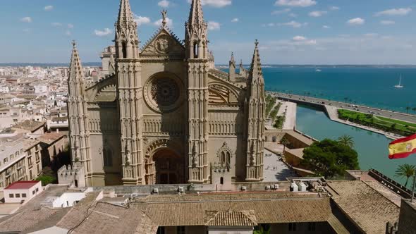 Gothic Medieval Cathedral of Palma De Mallorca in Spain