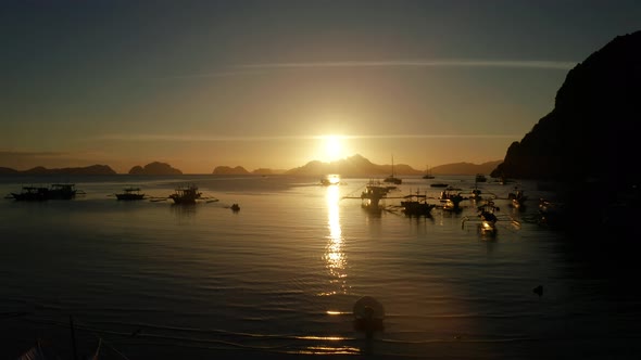 Sunset Over the Sea and Islands