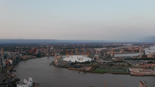 Aerial View of Millennium Dome on Greenwich Peninsula