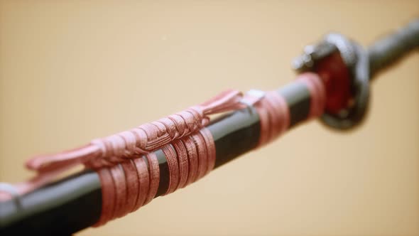 Asian Katana with Ornament Sward on Bright Background alt