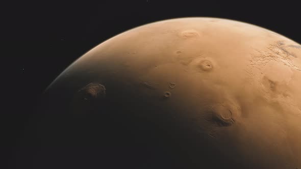 Planet Mars in Deep Space