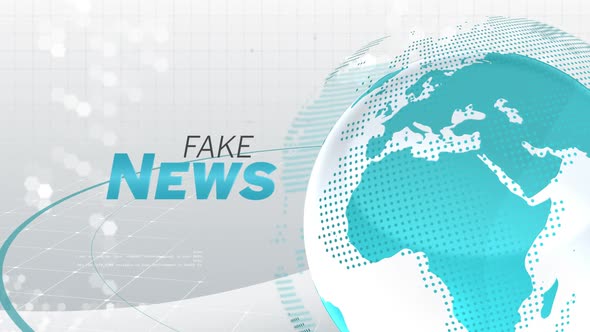 Animation of the words Fake News written in blue