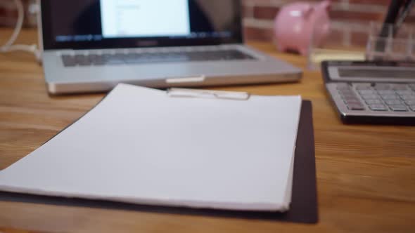 Word Specialist is Collected From Wooden Cubes with Letters of Hands on the Office Table