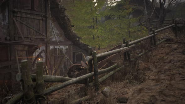 Ancient Wooden Village in Country Side alt