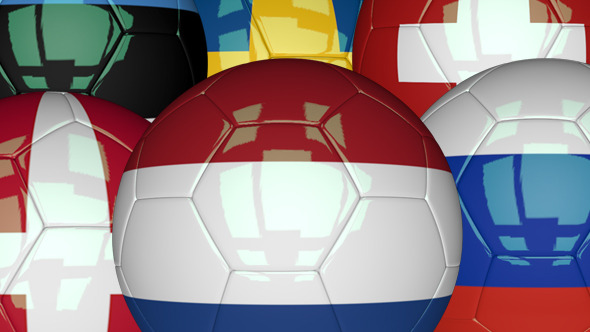 3D Soccer Ball - EU Flags Pack 3