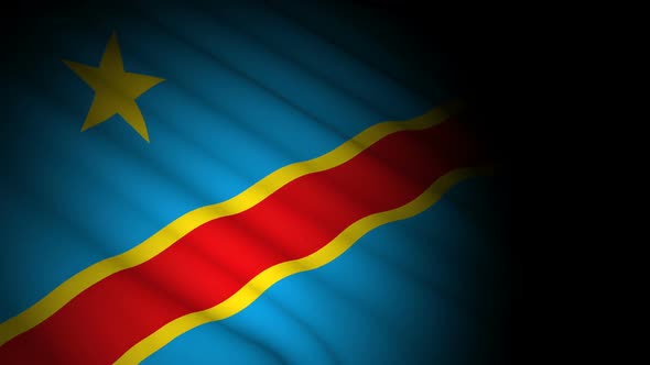 Congo Democratic Flag Blowing in Wind