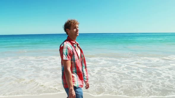 Man walking on the beach