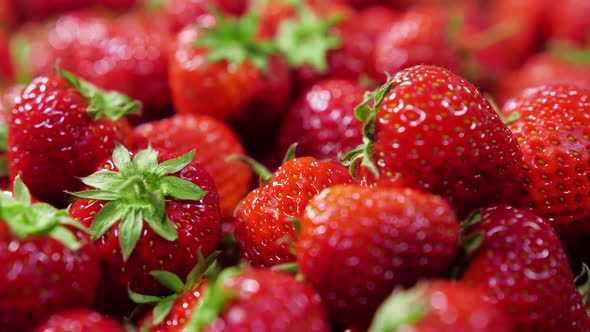 Strawberries Red Juicy Ripe Berries Closeup