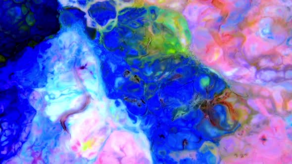 Liquid Colorful Paint Pattens Mix In Slow Motion 74