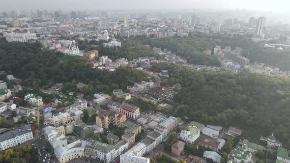 Cityscape of Kyiv, Ukraine. Aerial View, Slow Motion