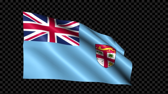 Fiji Flag Blowing In The Wind