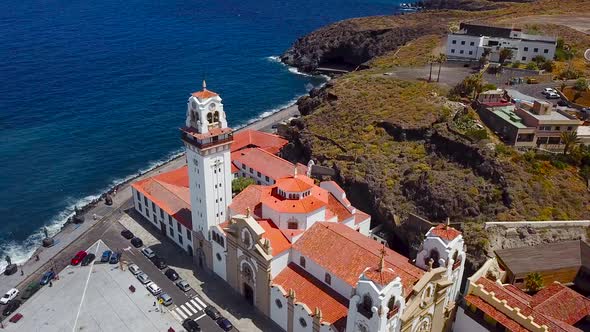 View From the Height of the Basilica and Townscape in Candelaria Near the Capital of the Island