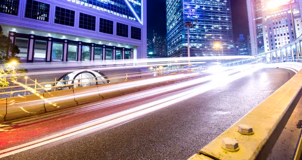 Hong Kong traffic timelapse at night