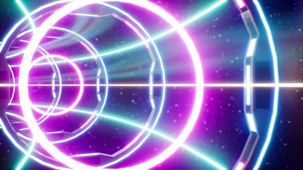 Abstract Glowing Space Tunnel Loop 4K 01
