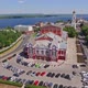 Aerial View Historical District of Russian City Samara at Summer Day Old Buildings in Russian Style - VideoHive Item for Sale