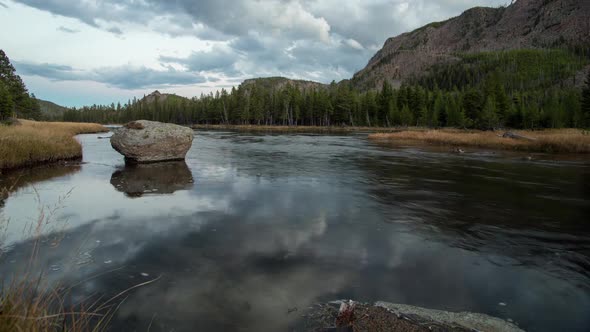 Evening Time Lapse on the Madison River, Yellowstone.