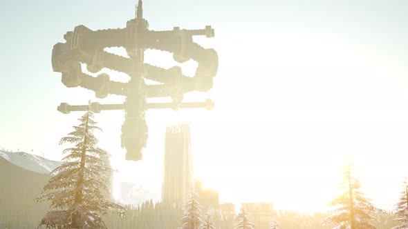 Alien Spacecraft Is Hovering Above the City alt