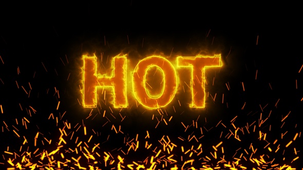 Burning Hot Text Overlay With Flame Spark V3