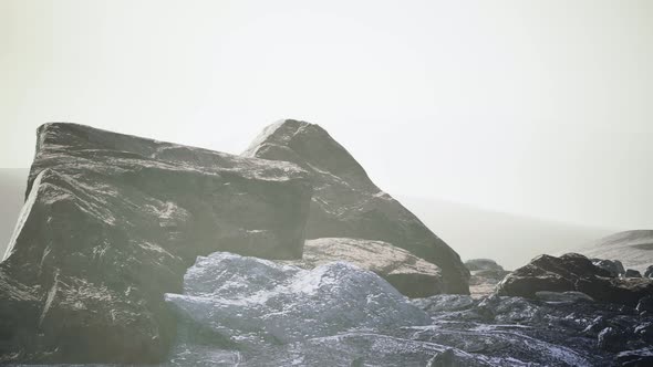 Snow Ice and Rocks at Northern Landscape