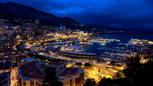 Timelapse of Monaco in the Night