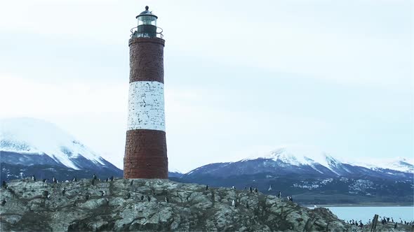 Lighthouse in the Beagle Channel, Tierra del Fuego province, Argentina.