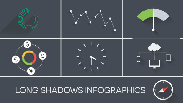 Flat Long Shadow Infographics