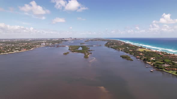 Palm Beach Coastline With Luxury Mansions