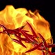 Red chili peppers flying up on black background with fire - VideoHive Item for Sale