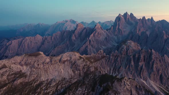 Fly Over Famous Italian Park Tre Cime Di Lavaredo