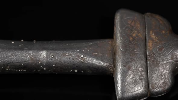 Viking Sword Unique Silver Decorated Pommel and Tang