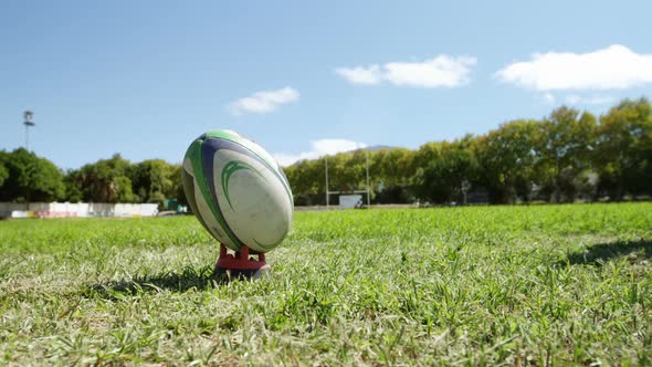 Rugby player kicking the oval ball 4K 4k