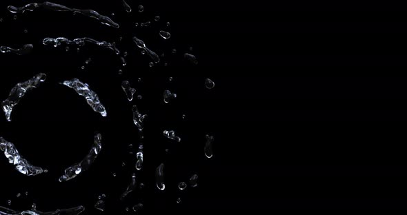 Water splash explode from center around itself alt