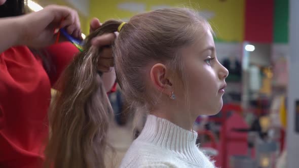 Female Child in Children Beauty Salon