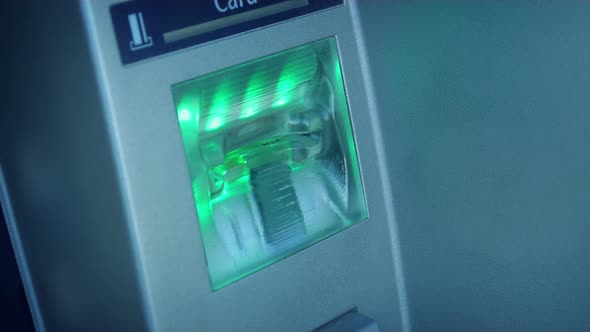 Money Card Put In Out Of Bank Machine