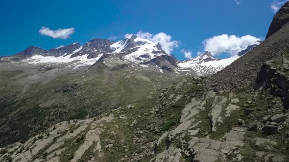 Flying Over the Alpine Mountains