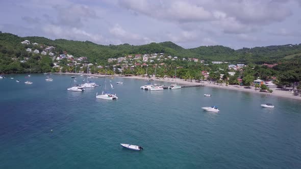 Martinique Island and Beach Aerial View in Caribbean Islands