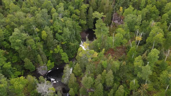 superior national forest in northern minnesota aerial view, threes