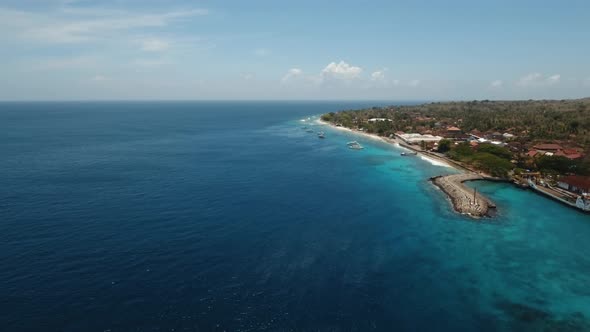 Aerial View Beautiful Beach on a Tropical Island