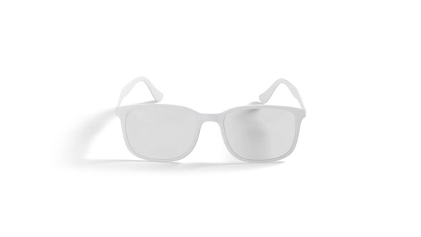 Blank white eye glasses stand, looped rotation