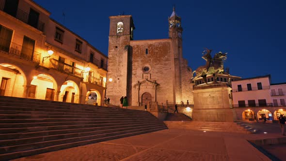 Main Square of Trujillo at Twilight