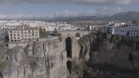 Aerial reveals famous 'new' bridge in Ronda Spain, from medieval times