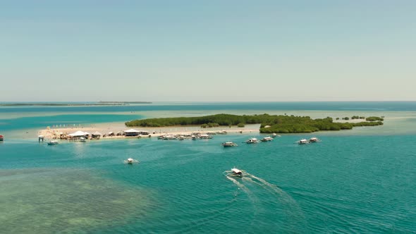 Tropical Island with Sandy Beach. Palawan, Philippines alt