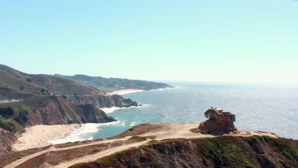 AERIAL: drone, devil's slide bunker,ing forward view 3