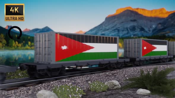 Train and Containers with Jordan Flag