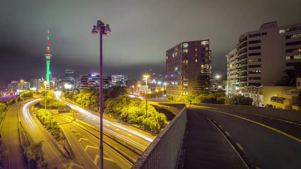 Auckland New Zealand Freeway Time Lapse