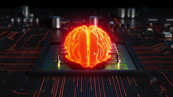 Central processor on a printed circuit board in the form of a human brain