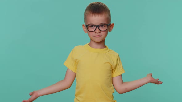 Confused Children Boy Feeling Embarrassed About Ambiguous Question Having Doubts No Idea Clueless