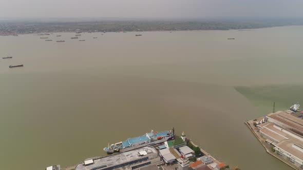 Cargo and Passenger Seaport in Surabaya Java Indonesia