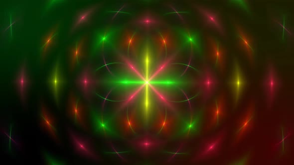 Neon Glowing Star Particle Hypnotic Motion Animated Background